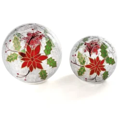 Sale Tempsl 2 globes poinsettia LED