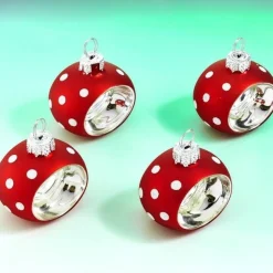 Online Tempsl 4 ronds de serviettes boules de Noël