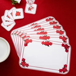 Sale Tempsl 6 sets de table poinsettia +6 sous-verre