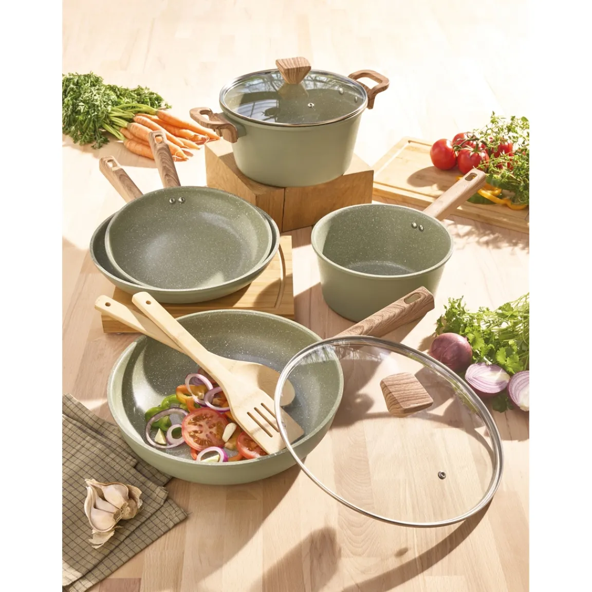 Outlet Tempsl Batterie de cuisine 7 pièces Oliwood PRADEL FRANCE®