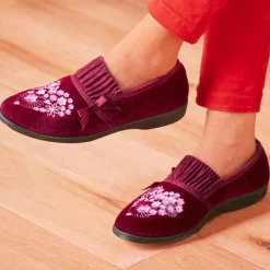 Clearance Tempsl Chaussons "Christine" Violet ou Bordeaux