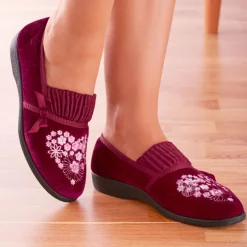 Clearance Tempsl Chaussons "Christine" Violet ou Bordeaux