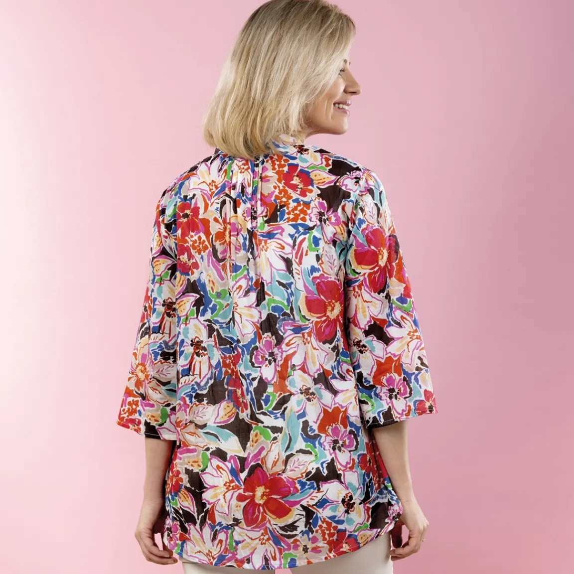 New Tempsl Chemisier long imprimé fleuri