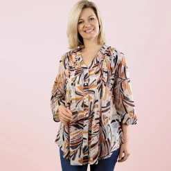 New Tempsl Chemisier plissé imprimé