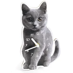 Best Tempsl Horloge chat gris