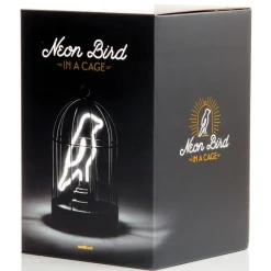 Hot Tempsl Lampe néon oiseau dans sa cage