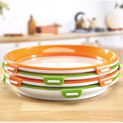 Hot Tempsl Lot de 2 ou 4 plats de conservation ronds