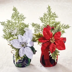 Hot Tempsl Lot de 2 poinsettias : 1 rouge + 1 blanc