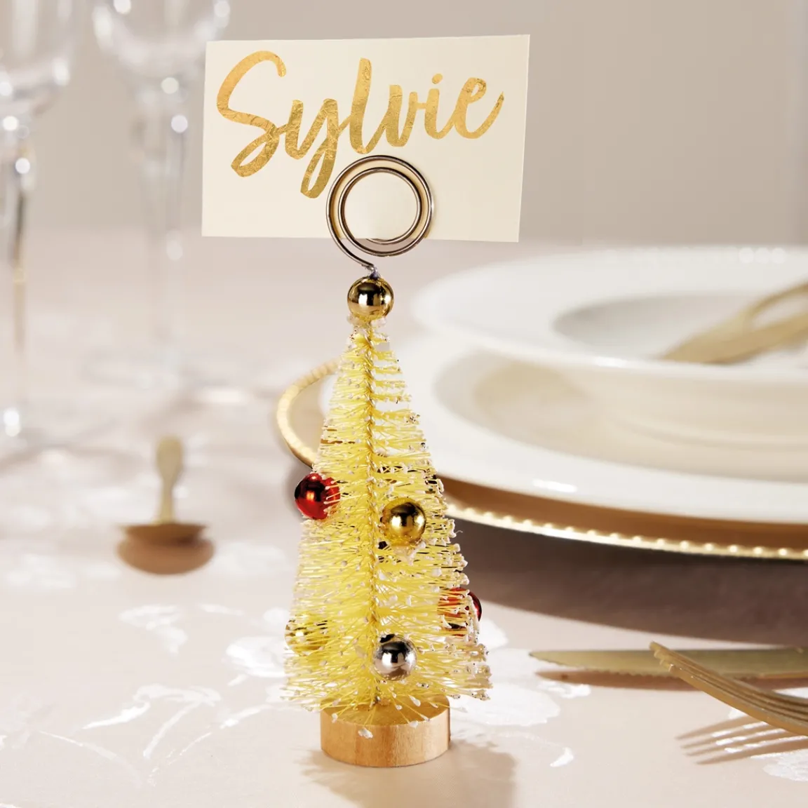 Online Tempsl Lot de 4 sapins dorés