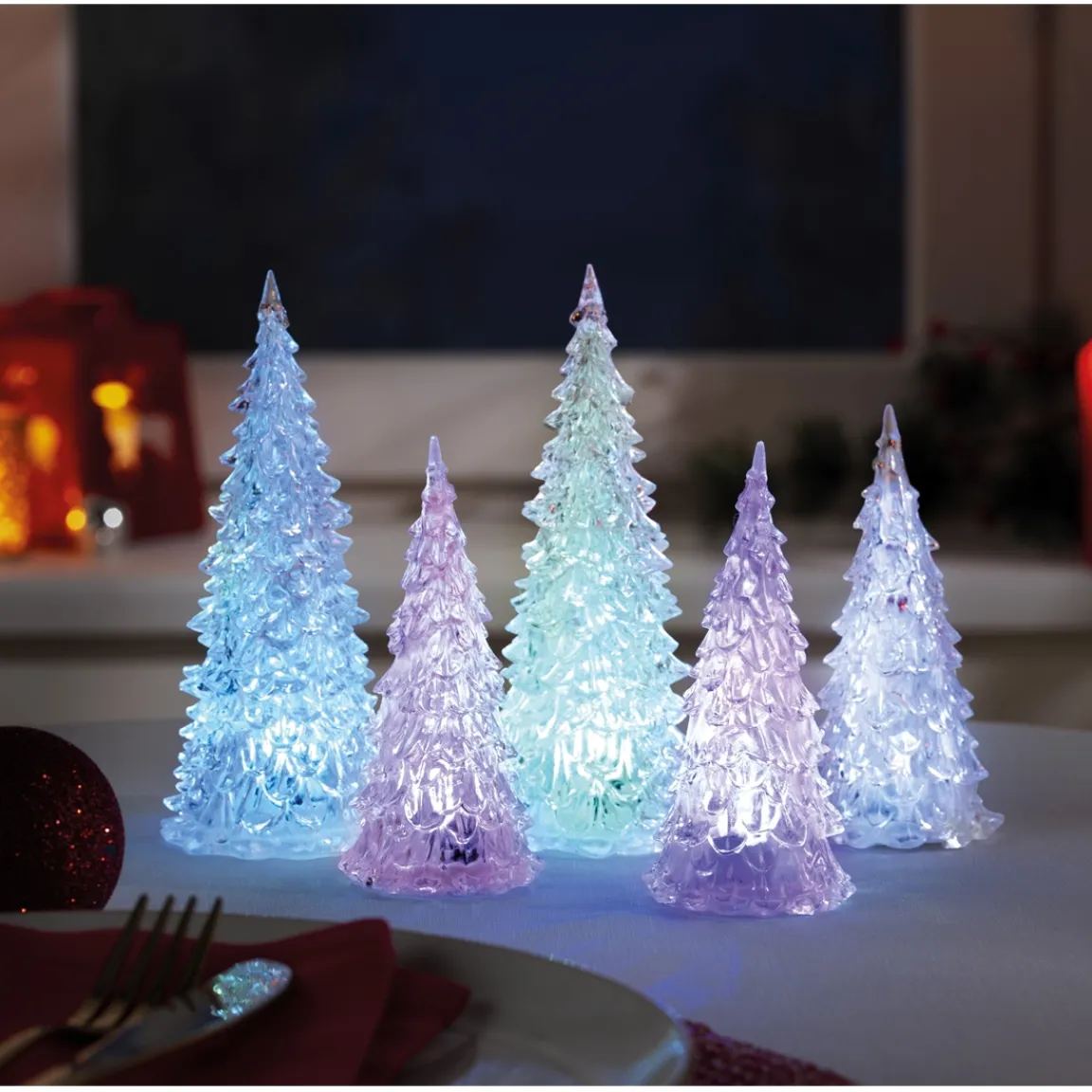 Hot Tempsl Lot de 5 sapins LED
