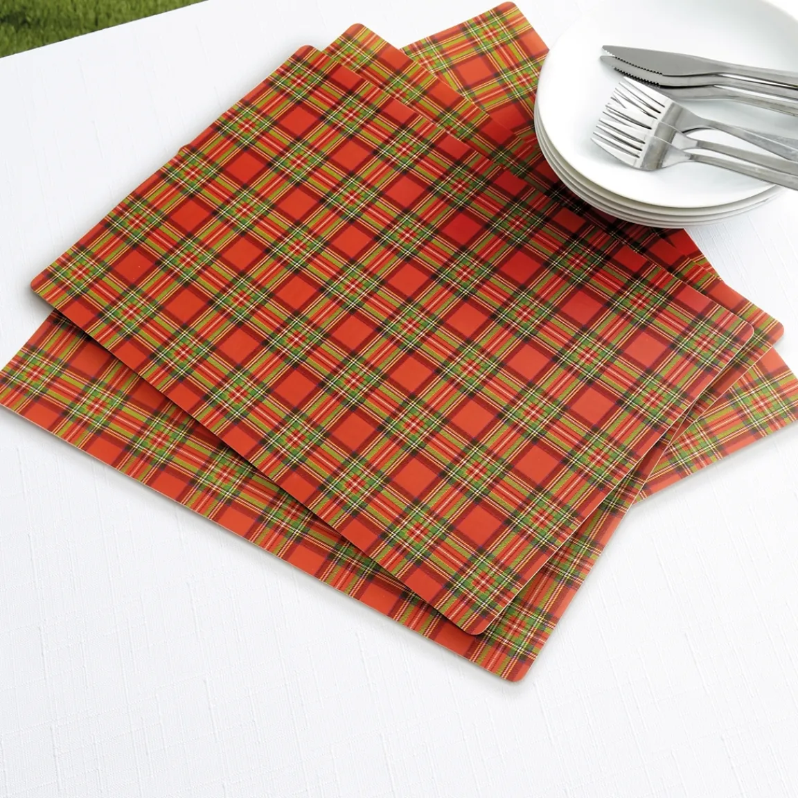 Hot Tempsl Lot de 8 sets de table écossais