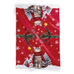 Clearance Tempsl Lot de 2 torchons chat Noël