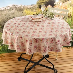 New Tempsl Nappe cirée fleurie Ronde diamètre 140 cm