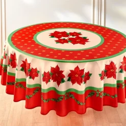 Sale Tempsl Nappe rouge poinsettia ronde Ronde (diam. 180 cm)