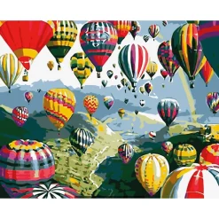 New Tempsl Peinture par numéros Mongolfières