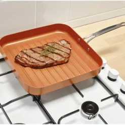Clearance Tempsl Poêle grill cuivrée