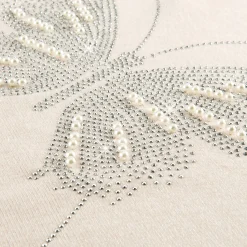 Online Tempsl Pull papillon strass et perles écru