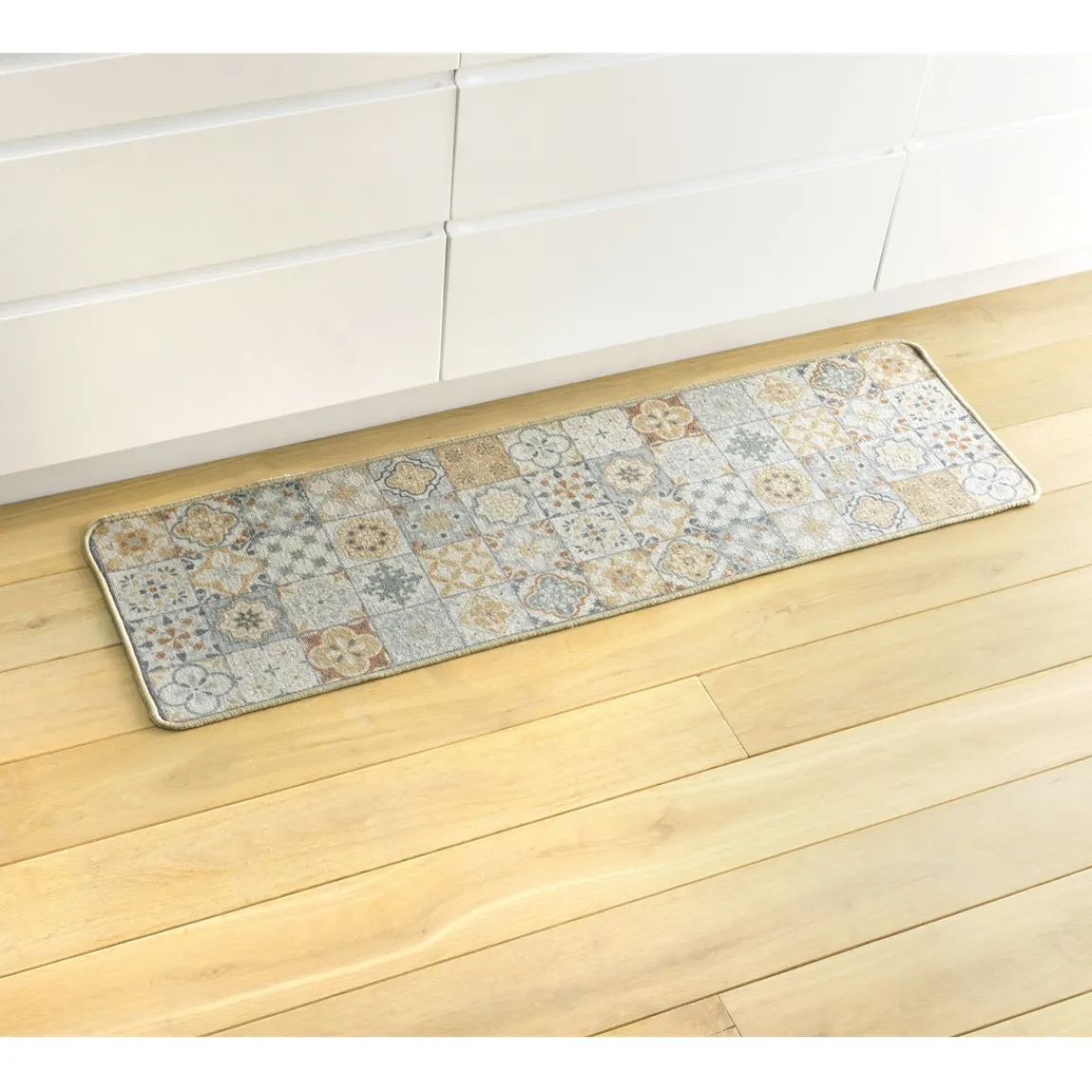 Discount Tempsl Tapis carreaux ciment bleu ou beige