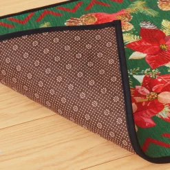 Online Tempsl Tapis poinsettias vert