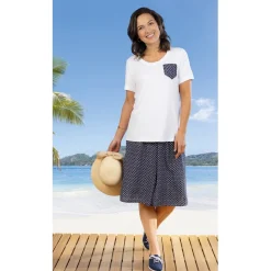 Tempsl Tee shirt blanc poche fantaisie